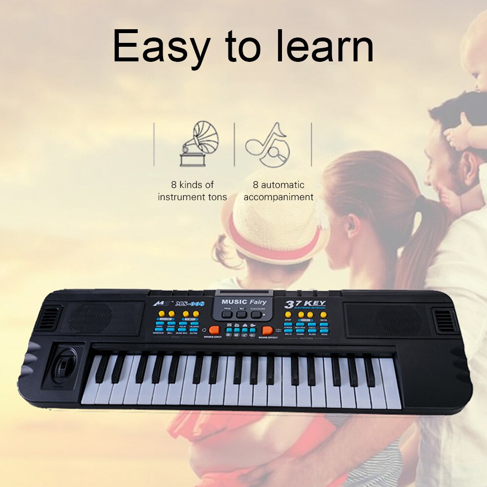 37 teclas Piano eléctrico multifuncional órgano electrónico instrumento Musical de juguete con micrófono para niños niñas principiantes