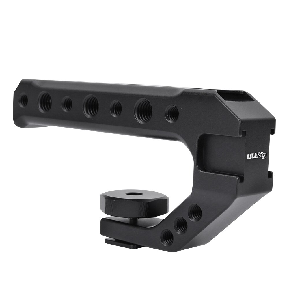 UURIG R005 Universal DSLR Camera Rig Hand Grip Camera Top Handle Cold Shoe Mount 1/4''&3/8'' Holes Aluminum Alloy Camera Handle