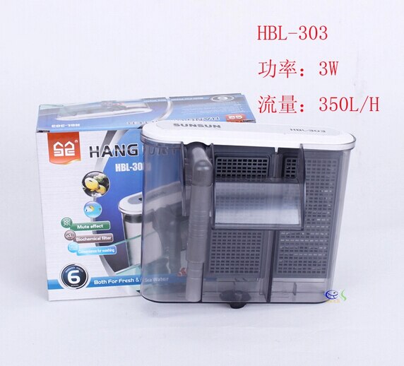 Sensen hbl-303 aquarium filter kleine aquarium ultradunne externe muur waterval filter mute