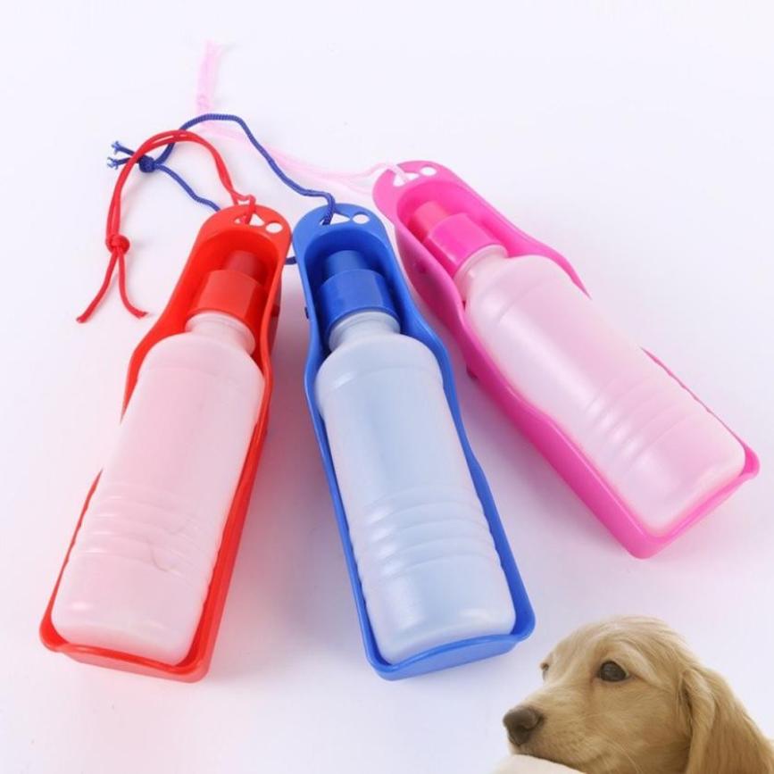Hond Reizen Sport Water Fles 250Ml Plastic Lichtgewicht Blauw Outdoor Feed Drinkfles Pet Supply Draagbare Dierbenodigdheden