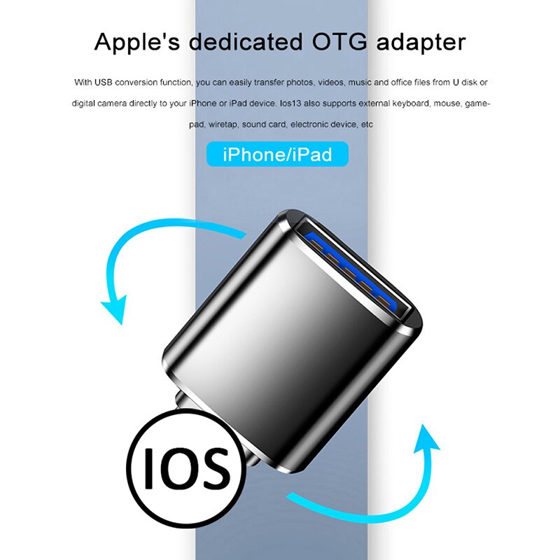 Famale USB for iphone ios13 Camera Adapter Converter Data SD Card U Disk Short OTG For iPhone 12 11 Pro XS MAX XR X 6 7 8 Plus