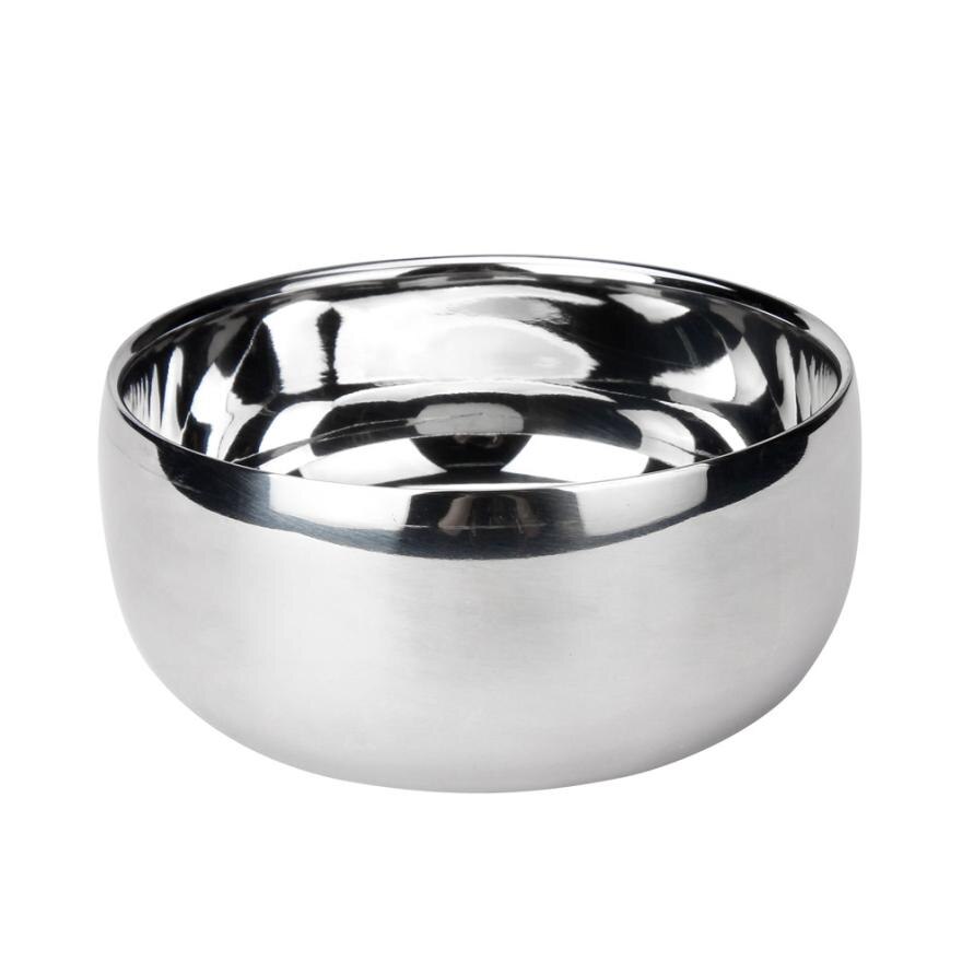 1PCS ZY Stainless Steel Double Layer Shaving Soap Bowl Mug Lid Bowl Cup For Shaving Brush D40