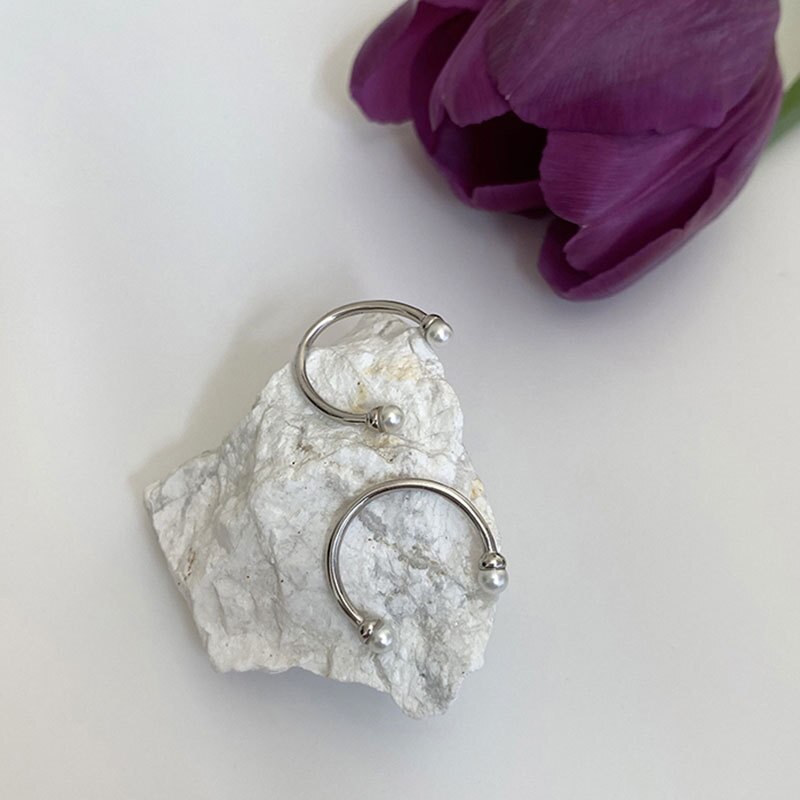 S925 sterling silber ring INS nische einfache art und weise offen perle lächeln ring Korean weiblichen ring für frauen schmuck