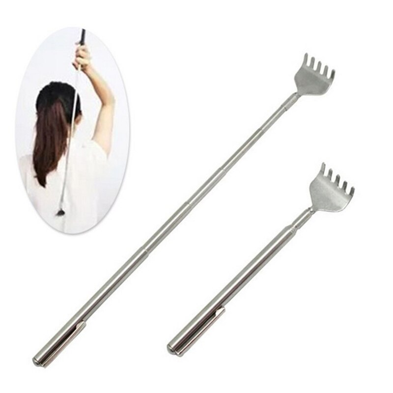 1Stck Edelstahl Teleskop zurück Scratcher jucken kratzen Massage Werkzeug Tragbare Verstellbare Größe Stift Clip Teleskop Körper Werkzeug