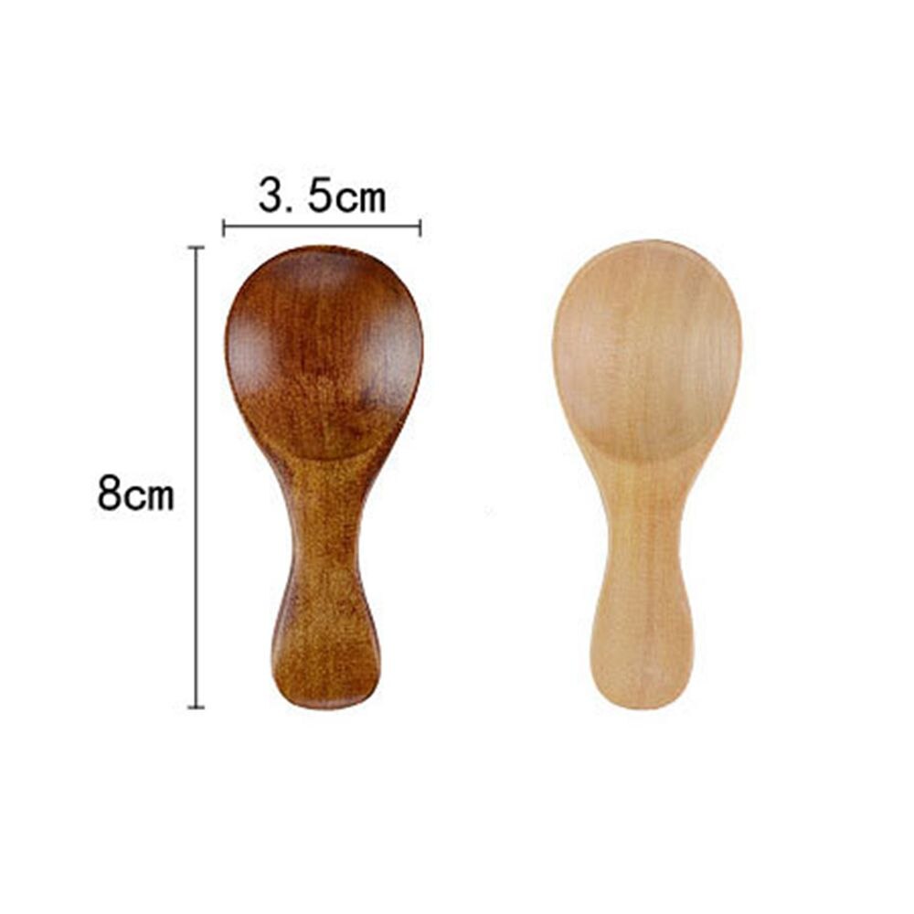 Small Mini Salt Wood Spoons Coffee Tea Sugar Spoon Natural Wooden Spoon Condiment Scoop Cooking Tools Flatware