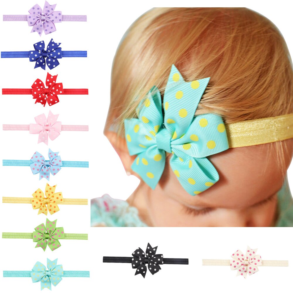 Bébé fille bandeau infantile cheveux accessoires tissu bande -né chapeaux Dot headwrap bambins pansement ruban arcs diadème