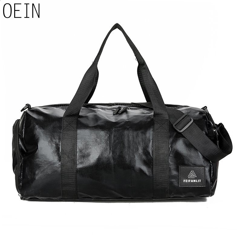 Nylon reissporttas, schoudertas, grote waterdichte nylon handtas, zwart, roze, dames, heren, outdoor sporttassen: Zwarte kleur