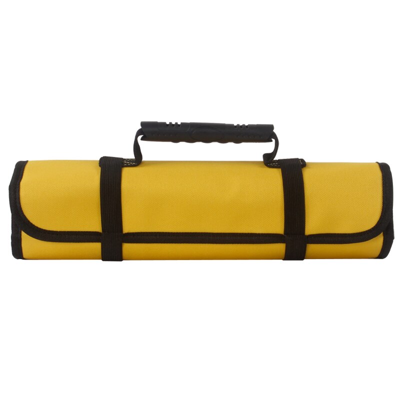 Oxford Canvas Folding Wrench Bag Tool Roll Storage Pocket Tools Waterproof Storage Hand Tool Bag: yellow