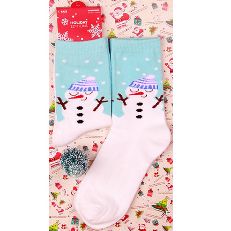 2020 novos Chegada das Mulheres Meias Curtas Bonito Elk e Papai Noel Socks Meias de Algodão Crew Socks Para As Mulheres Natal meias