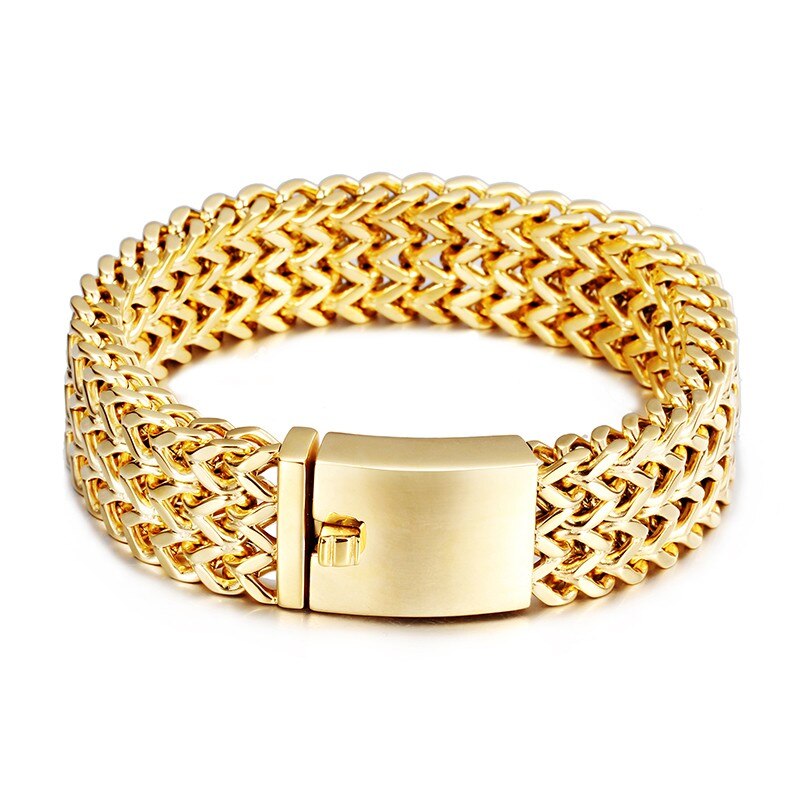 Kalen Rvs Link Chain Armbanden Hoge Gepolijst Dubai Gold Mesh Armbanden Mannen Cool Sieraden Accessoires