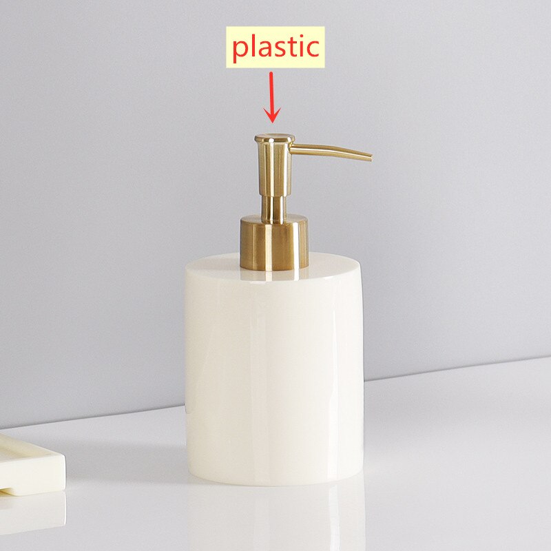 Ensemble d'accessoires de salle de bain nordique en résine, bouteille de savon liquide, distributeur de shampoing, boîte à mouchoirs, plateau, outils de lavage, organisateur de toilettes 1 pièce