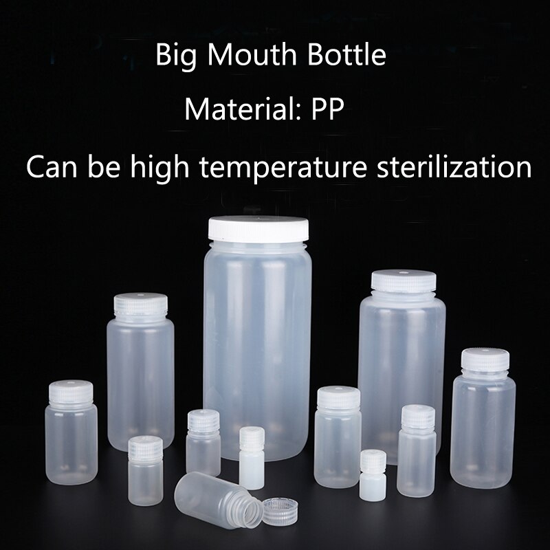 Translucence Kunststoff gläser Breiten Mund Labor Reagenz Flasche PP Wilden-mund Flasche Food Grade Polypropylen
