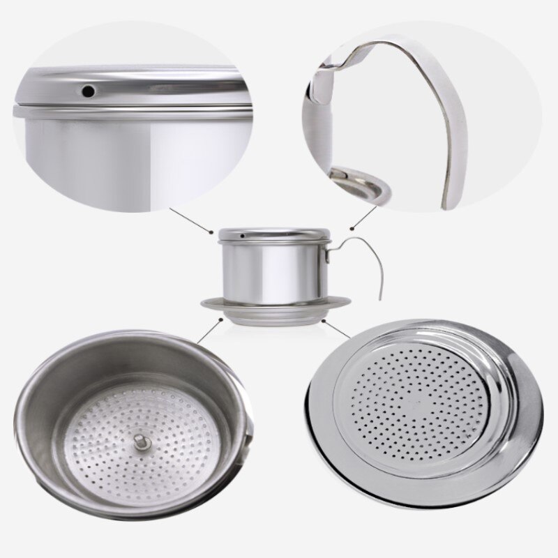 Maceta de goteo vietnamita de acero inoxidable 304, utensilios para café, filtro, accesorios de cocina, 1 Uds.
