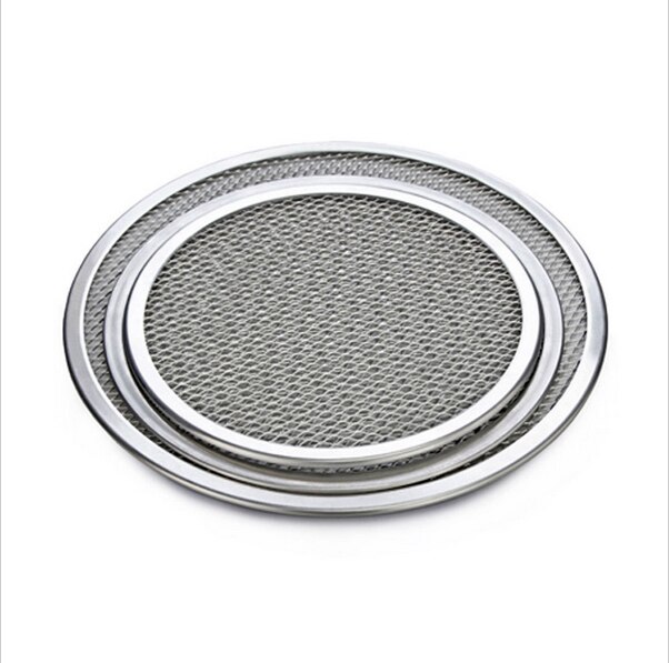12 " sømløs kant aluminium mesh pizza skærm bageplade pizza skærm net køkkengrej bage pizza værktøj pizza udstyr