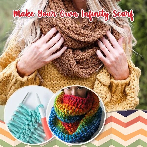 Enkel mini halsduk stickmaskin diy scarf spets väva enhet handverktyg