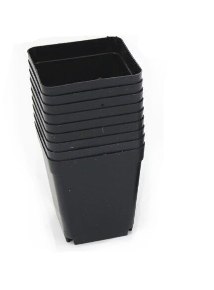 10pcs/lot Square Flower Pots 7*7*8cm Black Color Planters Pot Trays Plastic Pots Small Pots for Succulent plants ZXH: Black Pots