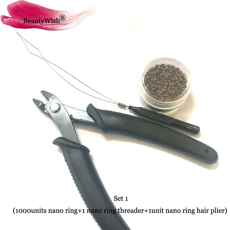 Nano ring Haarverlenging 1 Pcs Met 1000 Eenheden 2.5mm Nano Ring Met 1 Eenheid Nano Ring Threader Voor nano Tip haarverlenging