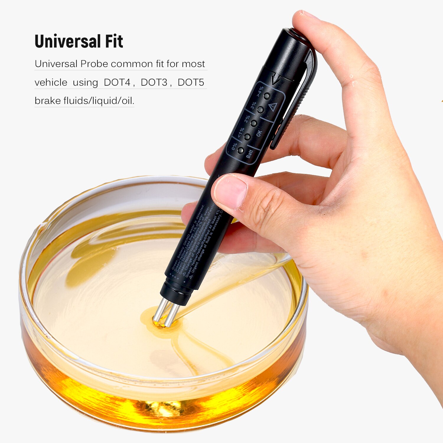 Brake Fluid Tester Tool With 5 LED Indicator Display For DOT3
