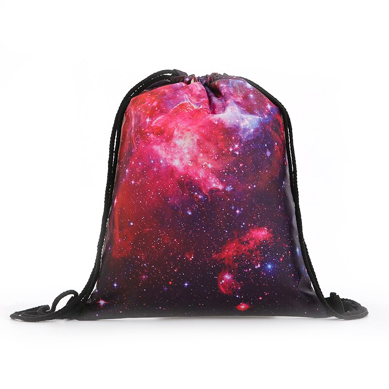 Reppu naisille mini kiristysnyöri tähtitaivas reppu 3d painatus matkalaukut miehet mochila kiristysnyöri laukku girs: Gc -6