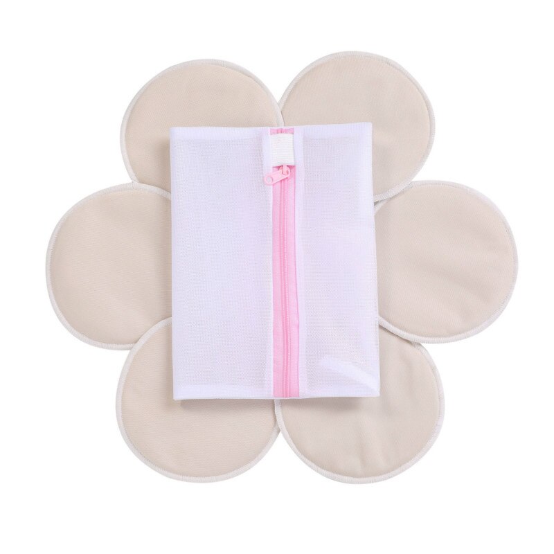 Reusable Soft Bamboo Breast Pad Nursing Pads Solid Color For Mum Washable Waterproof Pregnant 12cm,Bamboo Fabric Material Inner: RD60004