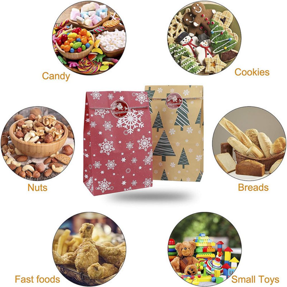 24 stuks kerstzakjes adventskalender om papieren zakjes te vullen met 1-24 cijferstickers kerst theekransje adventszakjes