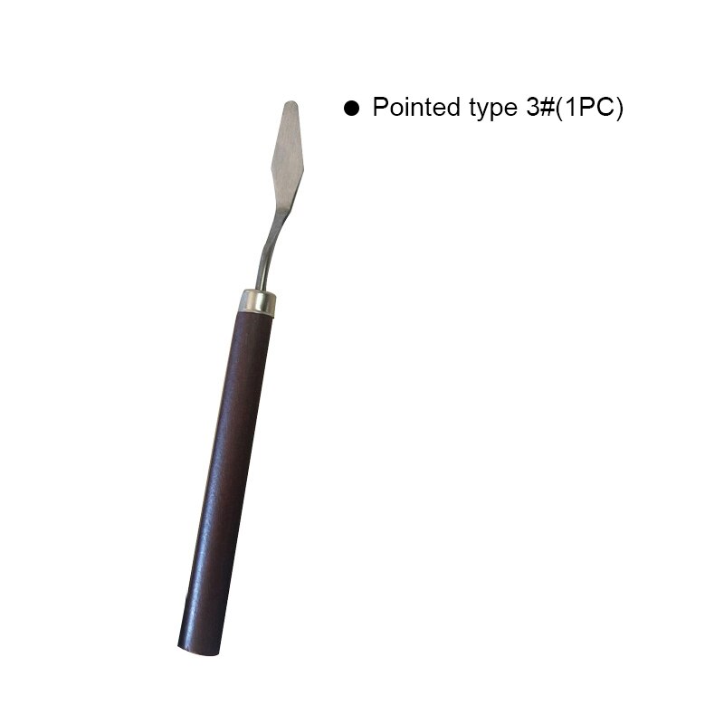 Juego de espátulas profesionales de acero inoxidable, juego de 5 unidades, paleta de cuchillos para pintar al óleo, herramienta de pintura de Arte Fino, juego de cuchillas flexibles: Pointed type 3--1PC