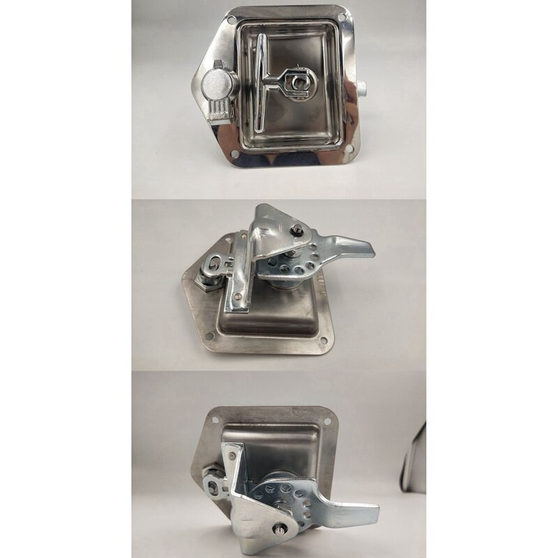 Stainless Door Lock Trailer Toolbox RV Handle Latch Embedded Panel Lock Equipped with 2 Keys for RV Engineering Vehicles