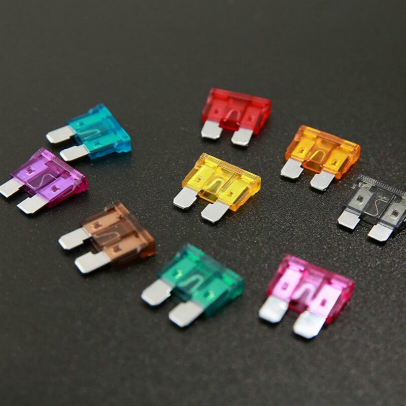 50/100Stck Auto Sicherungen 2A 3A 5A 7,5 EINE 10A 15A 20A 25A 30A 35A 40A Ampere mit Kasten Clip Sortiment Auto Klinge Typ Sicherung einstellen Lkw