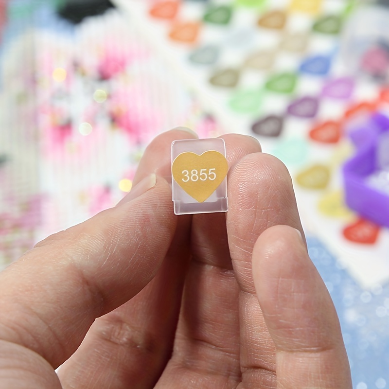 4 stk/sett diamantmalingsverktøy farge tall klistremerker etiketter klistremerker oppbevaringsboks diamant mosaikk tilbehør fargerikt