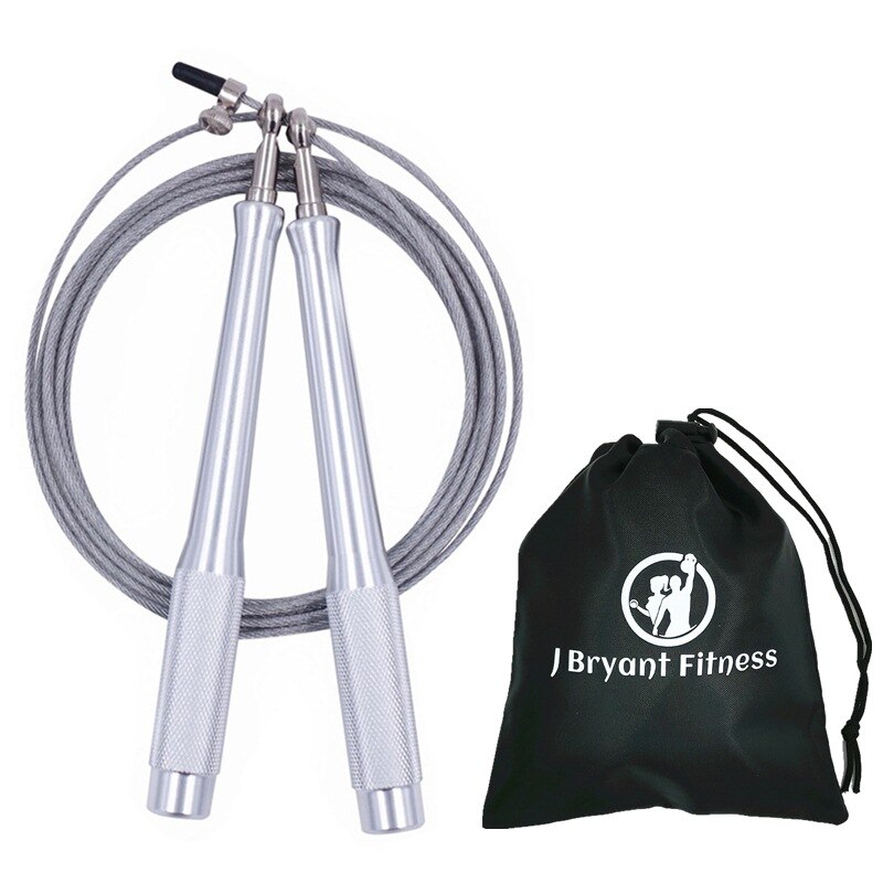 High Speed Jump Rope 9.8 ft Adjustable Workout Skipping Rope 2 Bearing with Carrying Bag for MMA Boxing Crossfit Double Unders: Sliver