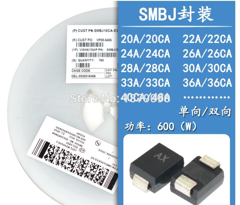 SMBJ17A SMBJ17CA SMBJ18A SMBJ18CA SMBJ20A SMBJ20CA 17V 18V 20V UNI/BI 600W SMD TVS DIODE SMB/DO-214AA 20PCS/LOT