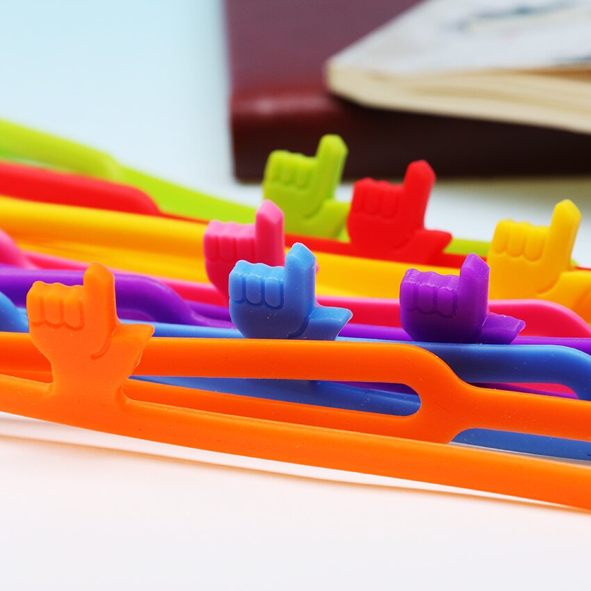 1PC Cute Silicone Finger Pointing Bookmark Book Mark Office Supply Funny