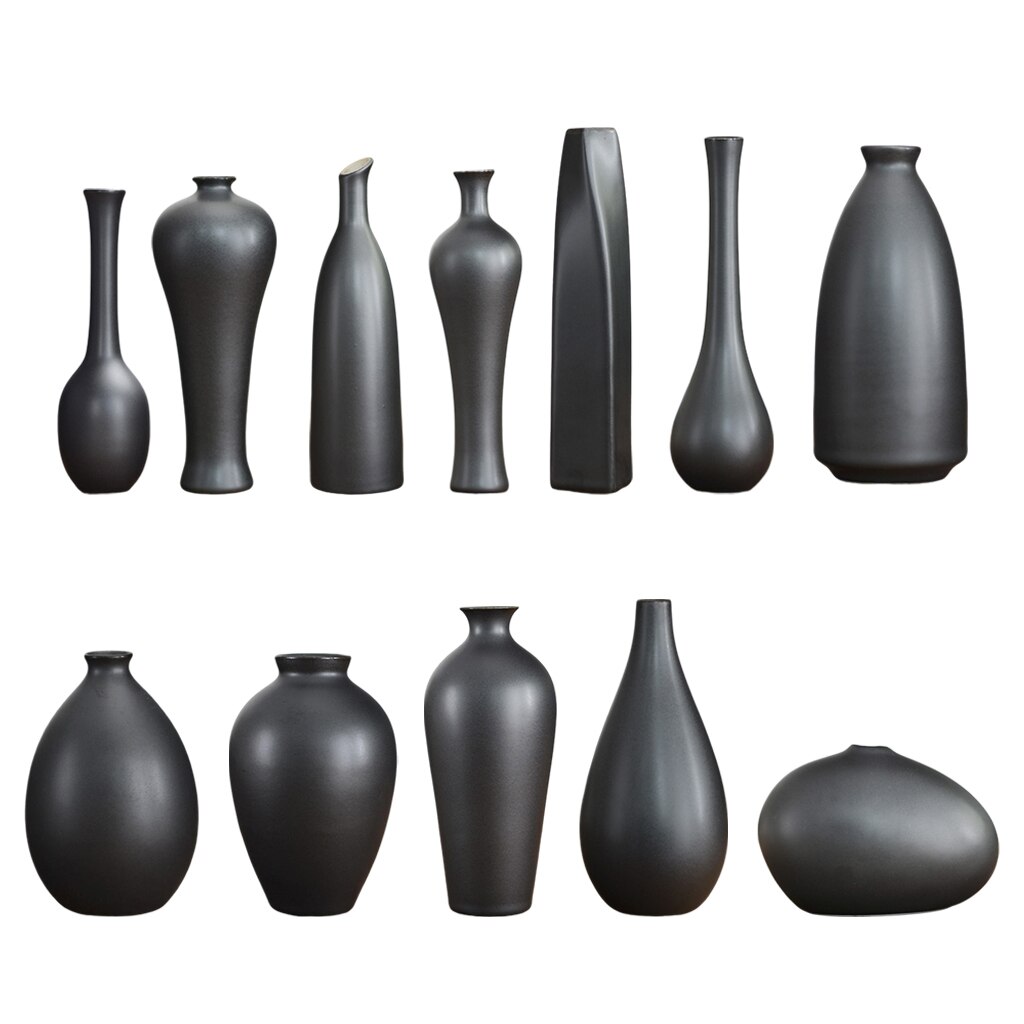 Ceramic Vase Small Large Black Modern Nordic Ornaments Home Accessories Ceramic Vase for Flower Arrangement