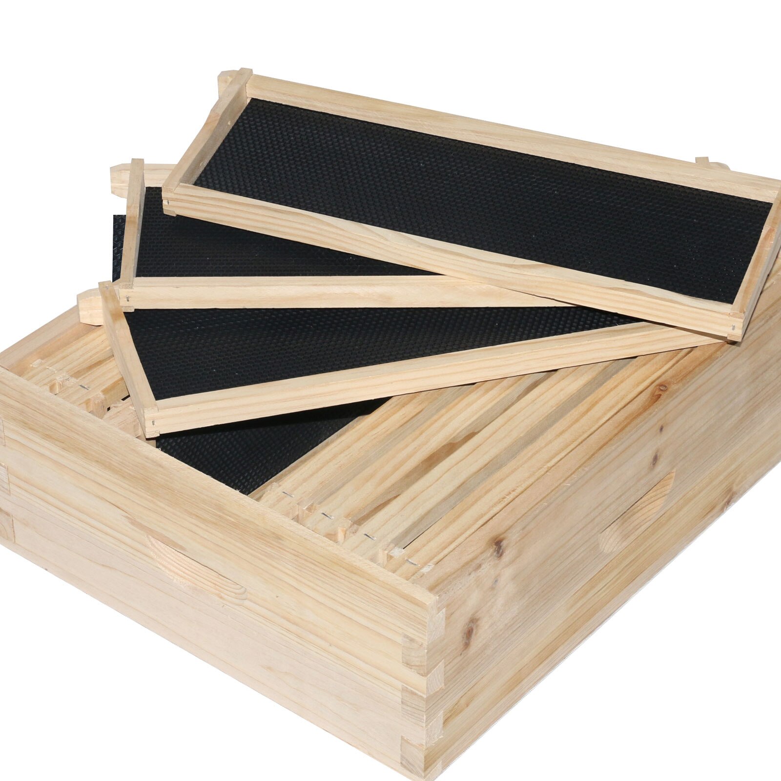 Fir Assembled Deep hive box 10 Pieces Pine hive frames 10 Plastic foundation sheets Beekeeping Tools Equipment Unassembled