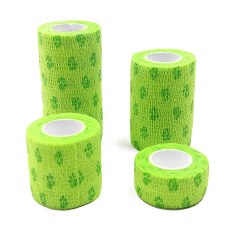 Elastic pet bandage, foot guard bandage, pet wrapping paper Non-woven dog paw print pattern pet daily bandage practical: green / L 10cm