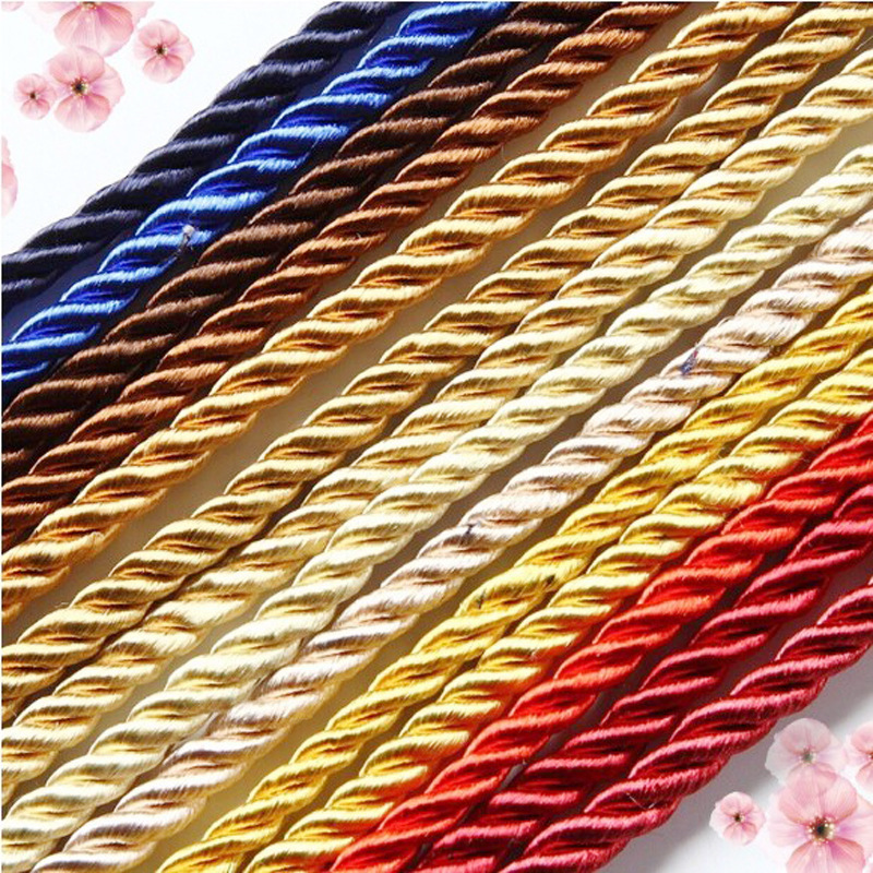 5Mm 5 Meter 3 Aandelen Twisted Katoen Nylon Cords Kleurrijke Diy Craft Gevlochten Decoratie Touw Trekkoord Riem Accessoires JK2020
