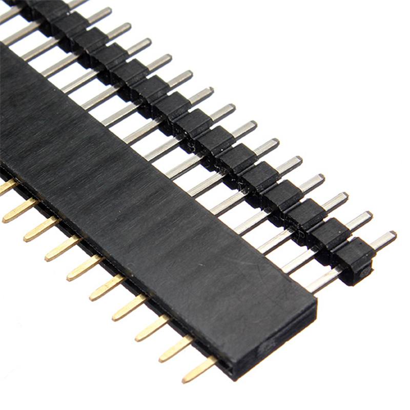 40 Pin 2.54mm Male Female SIL Socket Row Strip PCB Connector Accessory 40Pin Single Row Straight Male Female