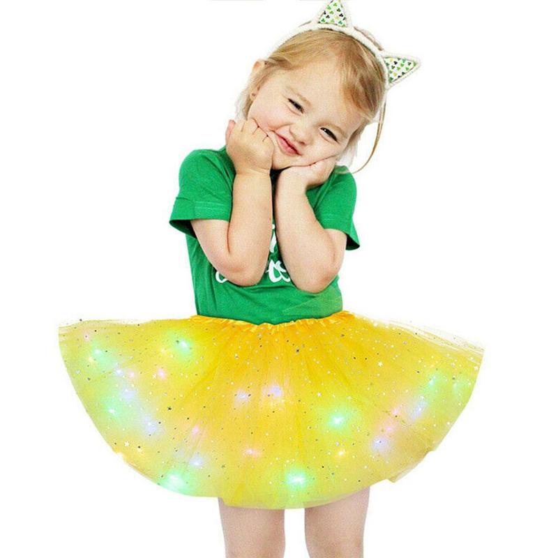 Kerst kinder lichtgevende tutu rok met rok licht buste led tutu rok lichtgevende mesh  h6 a 6