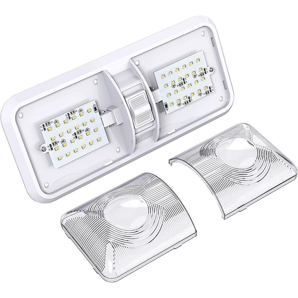 Plafonnier LED intérieur de voiture, 12V, 4500K, éclairage d&#39;intérieur, lampe de lecture, pour camping-Car, camping-Car, caravane, Marine, Double dôme
