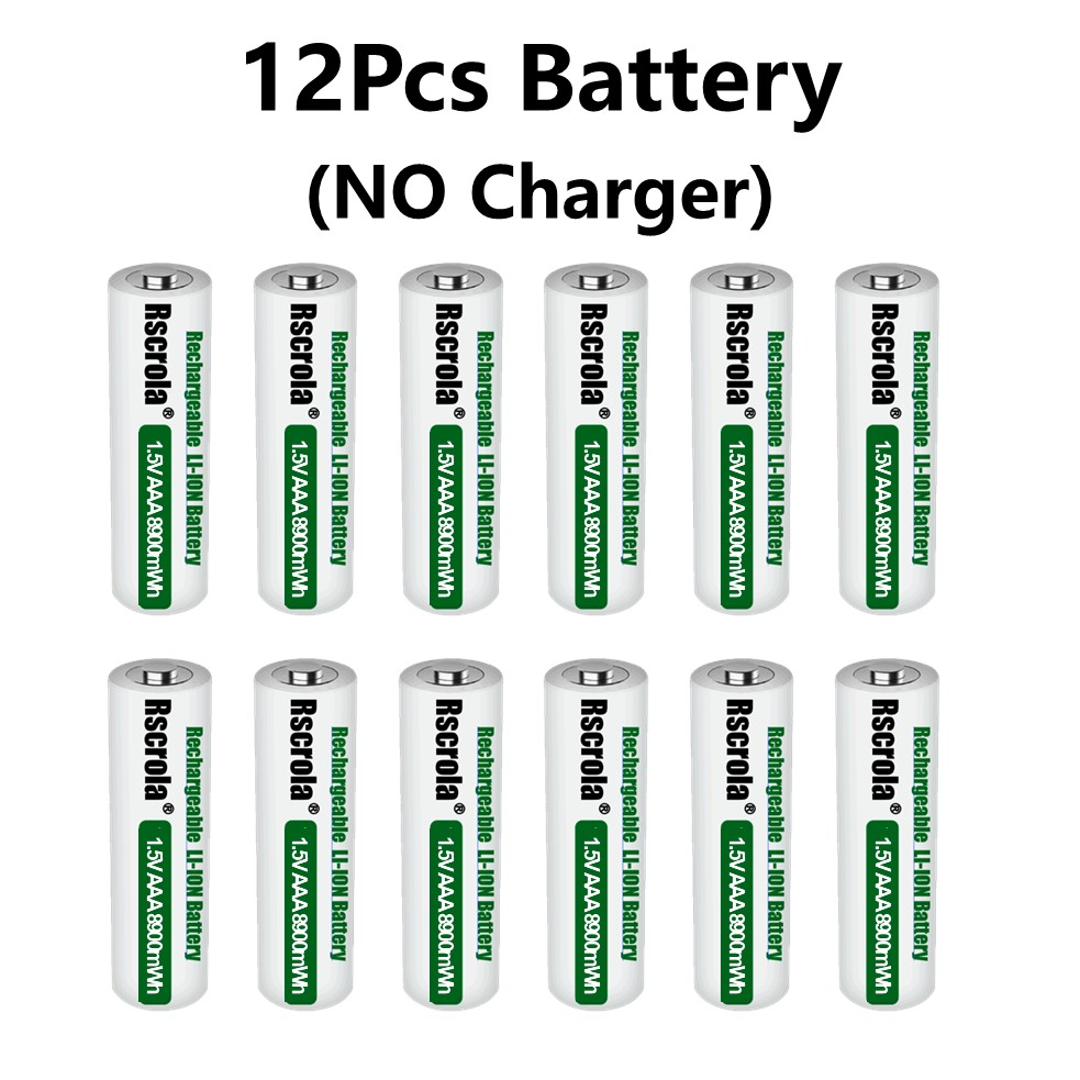 Rscrola Nowe Baterie AAA 8900mWh Akumulatory 3A Przenośne Baterie robić Pilotów Zabawek Dzwonków robić Drzwi Zegarów Gamepadów: Burgundowy