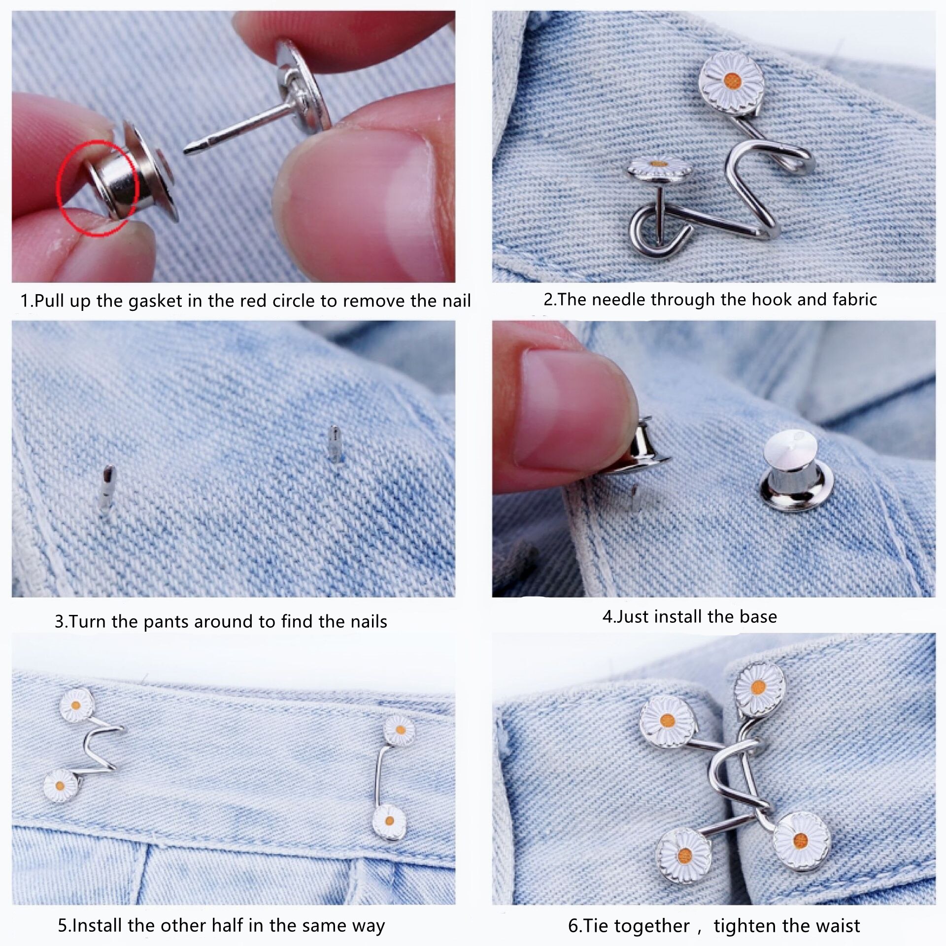 Draai Taille Artefact Pin Accessoires Nail-Gratis Broche Jeans Jas Broek Taille Aanpassing Pin Afneembare Universele Vaste Knop
