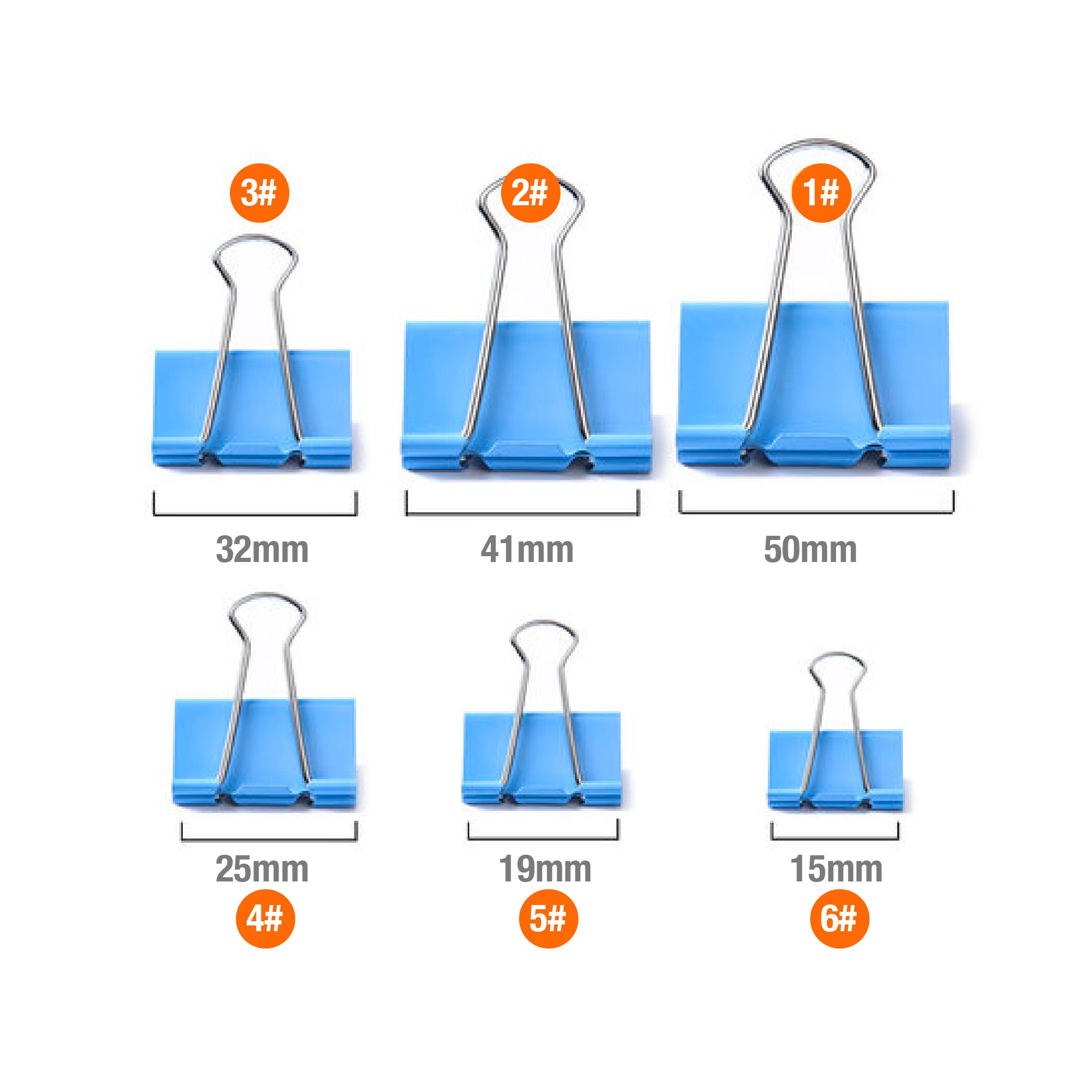 Khinsun Color Binder Clip 15mm 60PCS/TUBE Multicolor Paper clips Document File Binder school office supplies