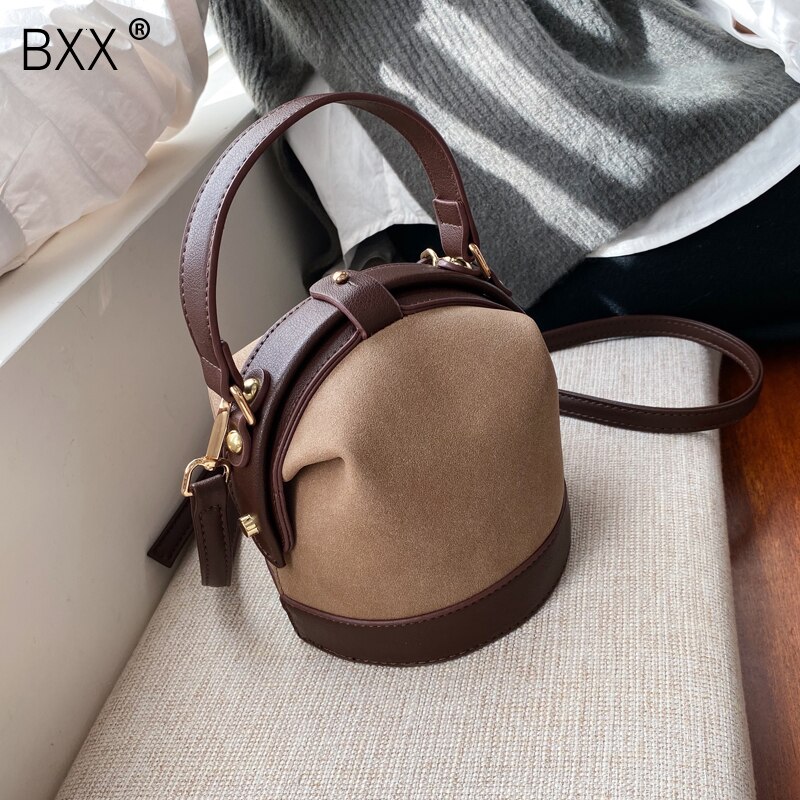 [BXX] Retro Scrub PU Leather Crossbody Bags For Women Brand Small Shoulder Messenger Bag Female Winter Handbags a143