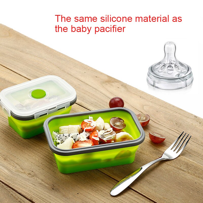 Lunch Box Silicone Bowl Folding Foldable Portable Food Storage Container Eco-Friendly GQ999