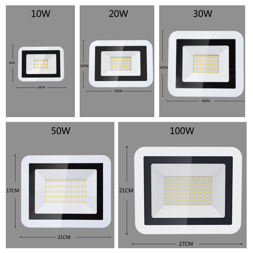 Vandtæt udendørs væg havespot reflektor udvendig sikkerhed foco lampe 220v 10w 20w 30w 50w 100w led oversvømmelseslys