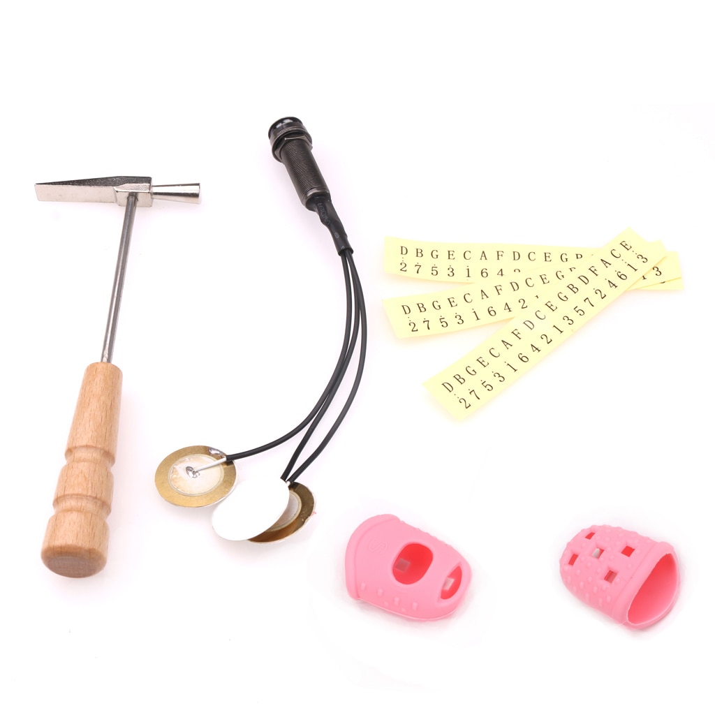 Kalimba Tools Set Thumb Piano Tuning Hammer with Piezo Pickup Thumb Pick