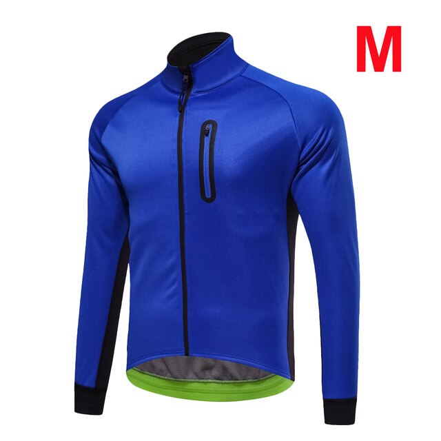 Winter Cycling Jacket Windproof Thermal Keep Warm Mountain Bike Jacket Coat Outdoor Sports Bicycle Clothes: Blue / XXL