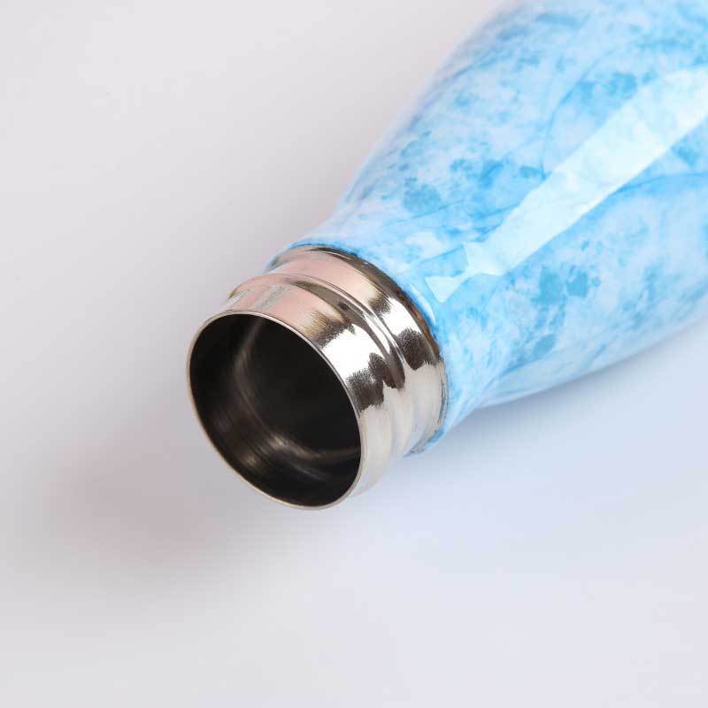 Floral Wood Water Bottle BPA Free Marble Insulated Cold Cup Coffee Mug Leak-proof Water+Bottles Stainless Steel Thermos Flask