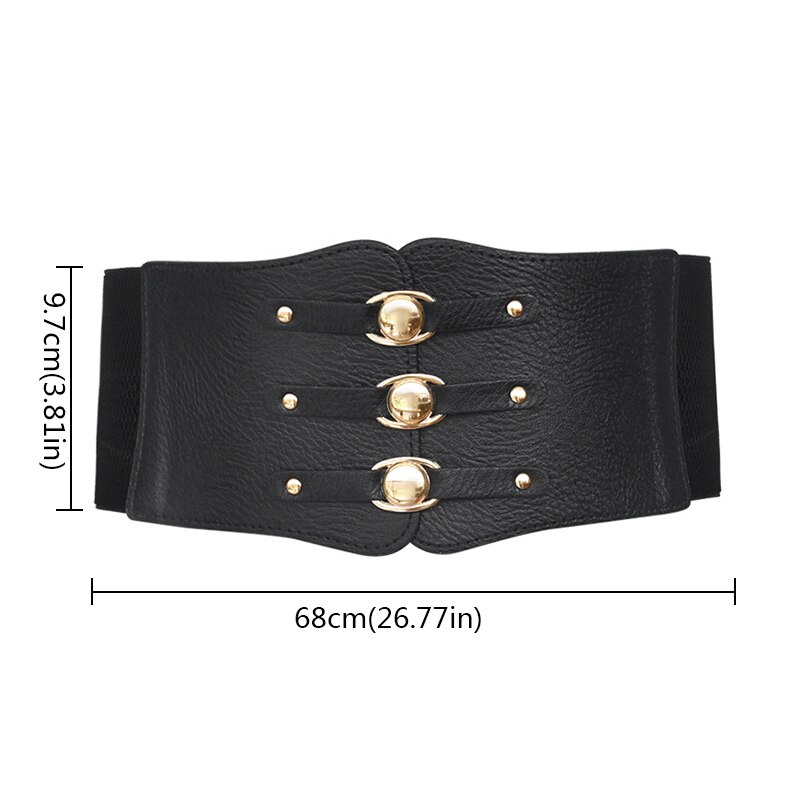 Ladies Super Wide Belt Vintage Women PU Leather Slimming Body Waistband High Waist Elastic Corset Belts For Dress