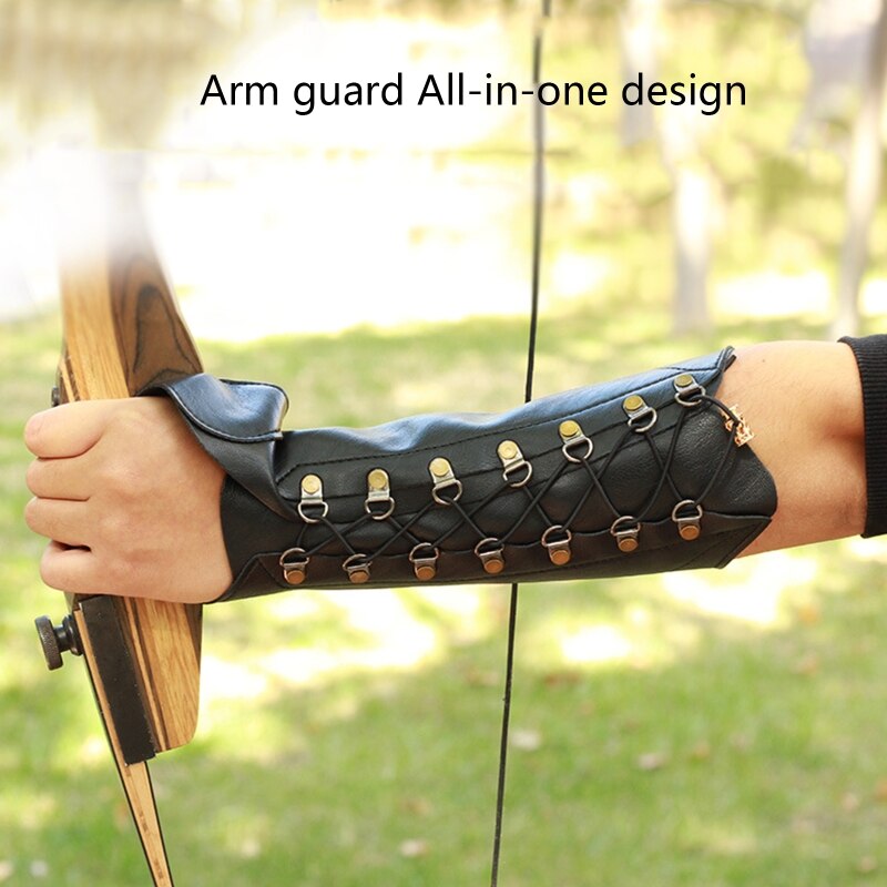Adjustable Handmade Leather Arm Guards Protect Forearm from Bounce of Bowstring to the Sportsman Athletes Durable